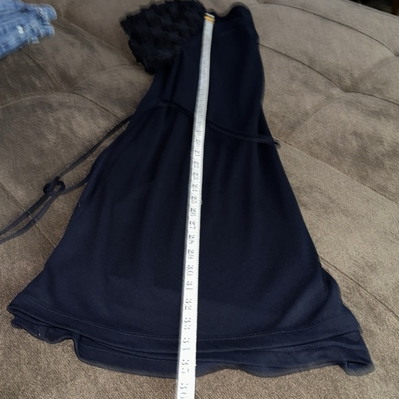 Loft Navy Shaggy Fringe Short Sleeve Knit Dress Size XS - Picture 7 of 8